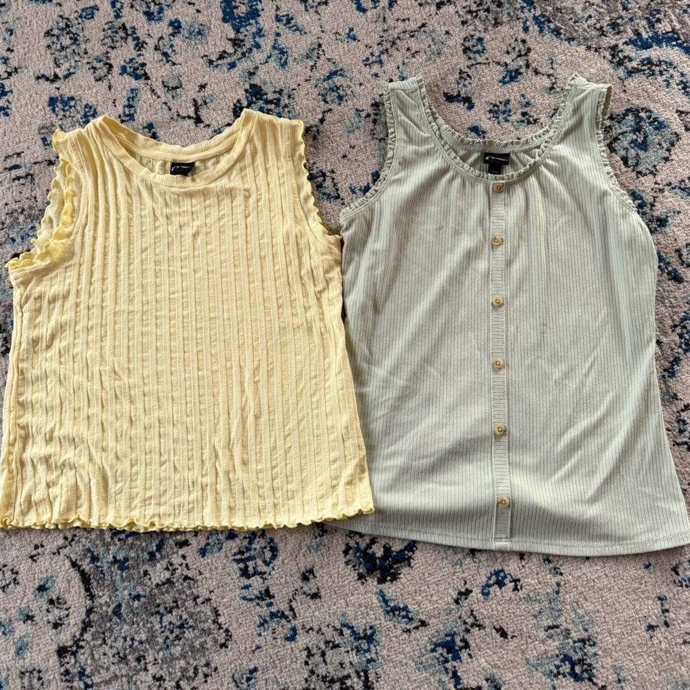 art class Yellow and Green Tank Tops